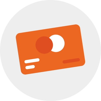 Illustration of an orange credit card