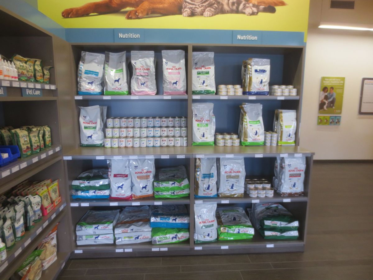 The Clifton Banfield supply shelves and storefront