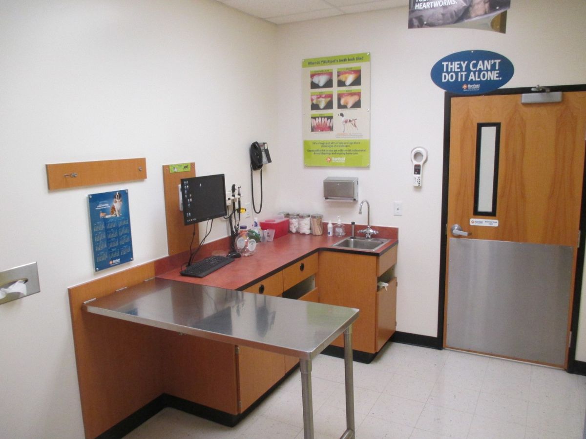 The Banfield Pet Hospital: Schererville exam room with table