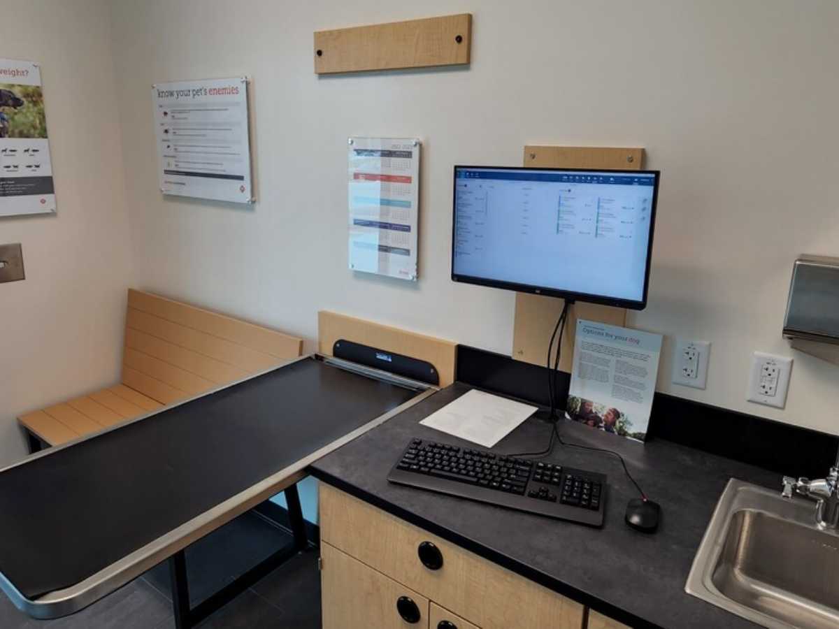 A view of the Hoffman Estates Banfield hospital exam room