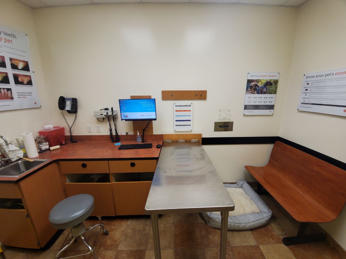 The Pittsburgh Mills Banfield hospital exam room and folding table