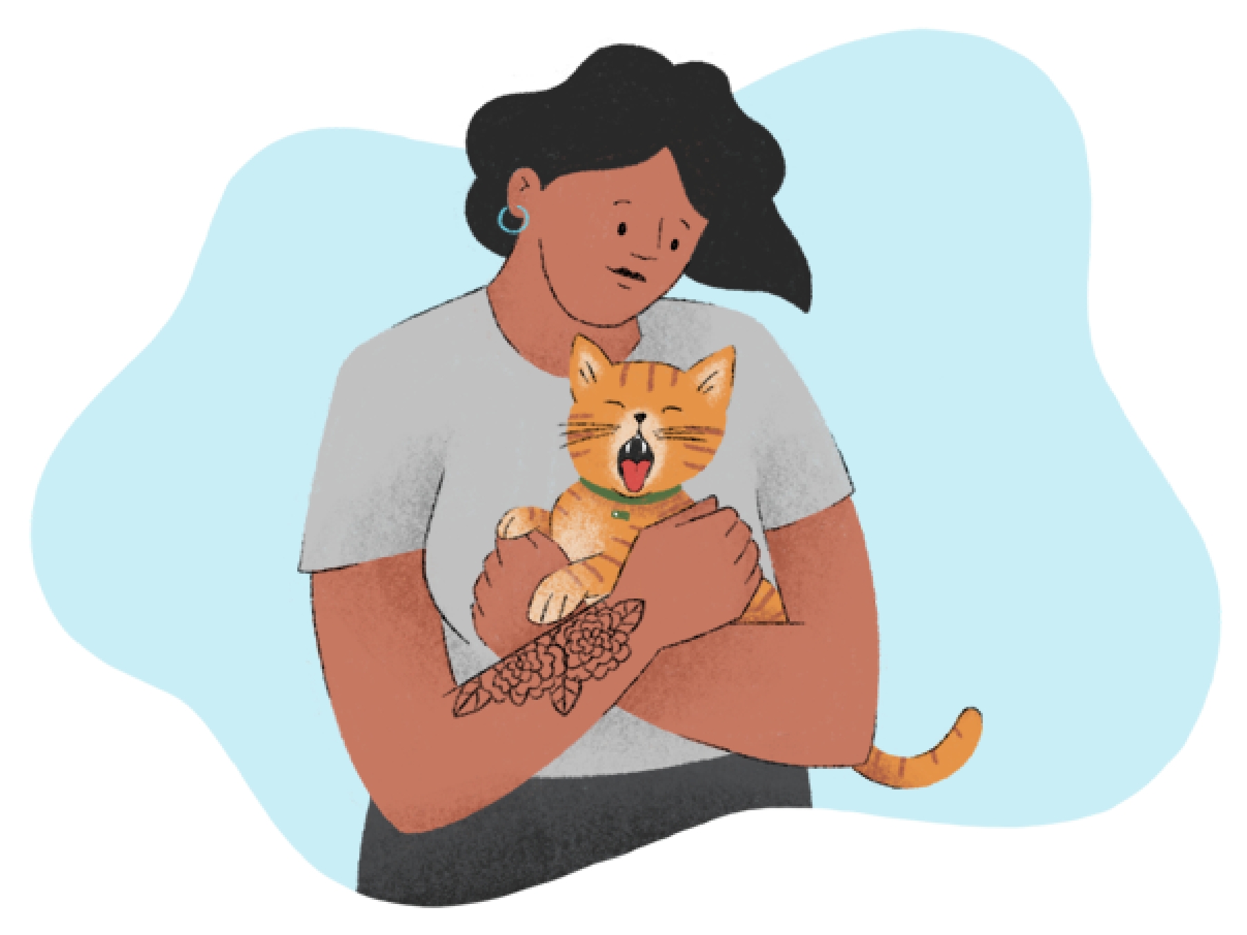 Pet is in woman hands