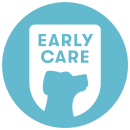 A teal icon with a puppy indicating the Early Care OWP