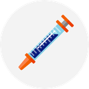 Illustrated icon of a syringe