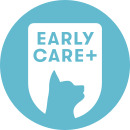 A kitten inside a teal icon indicating the Early Care Plus Optimum Wellness Plan