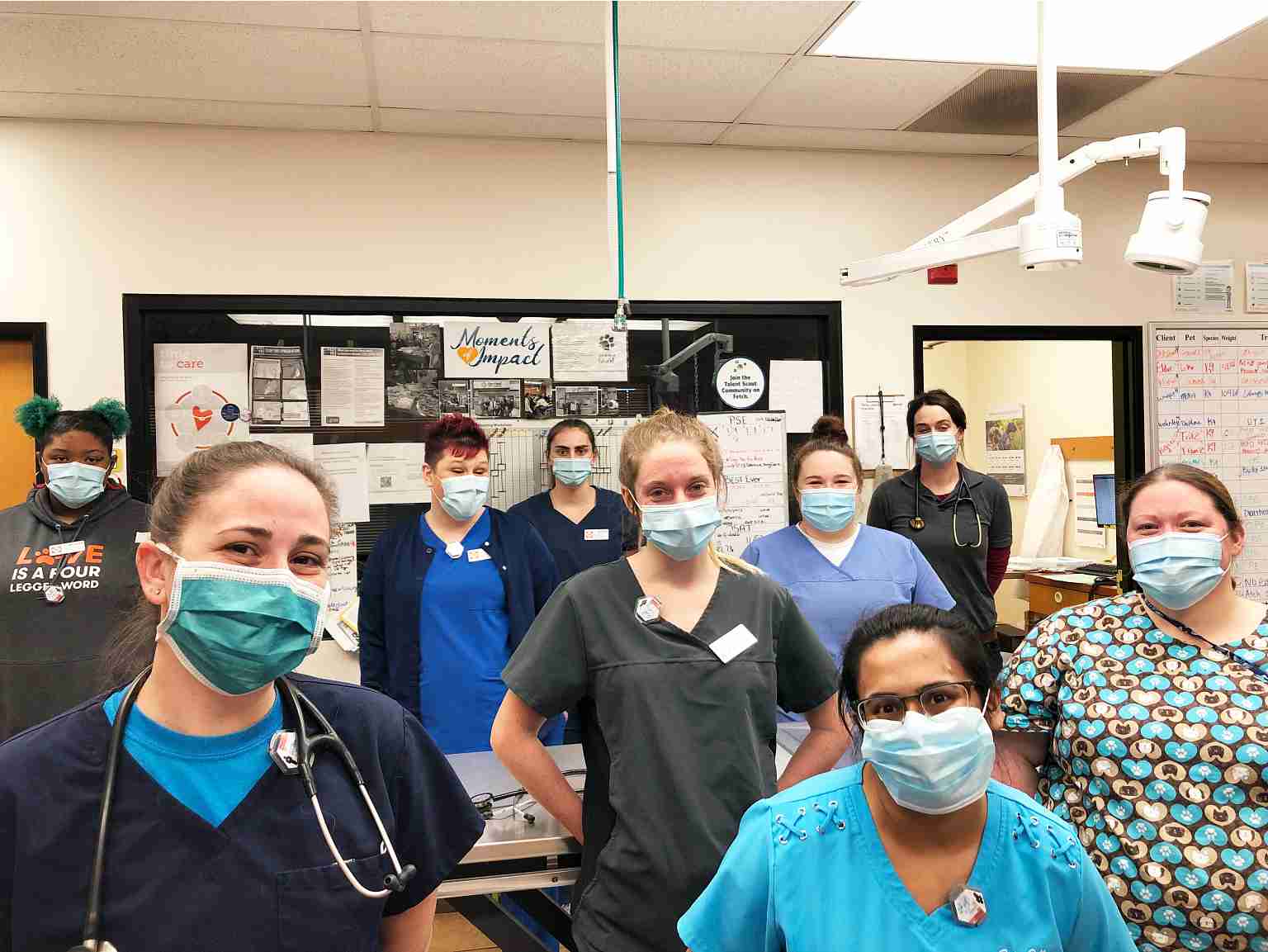 A group of Banfield Associates at the Banfield Pet Hospital