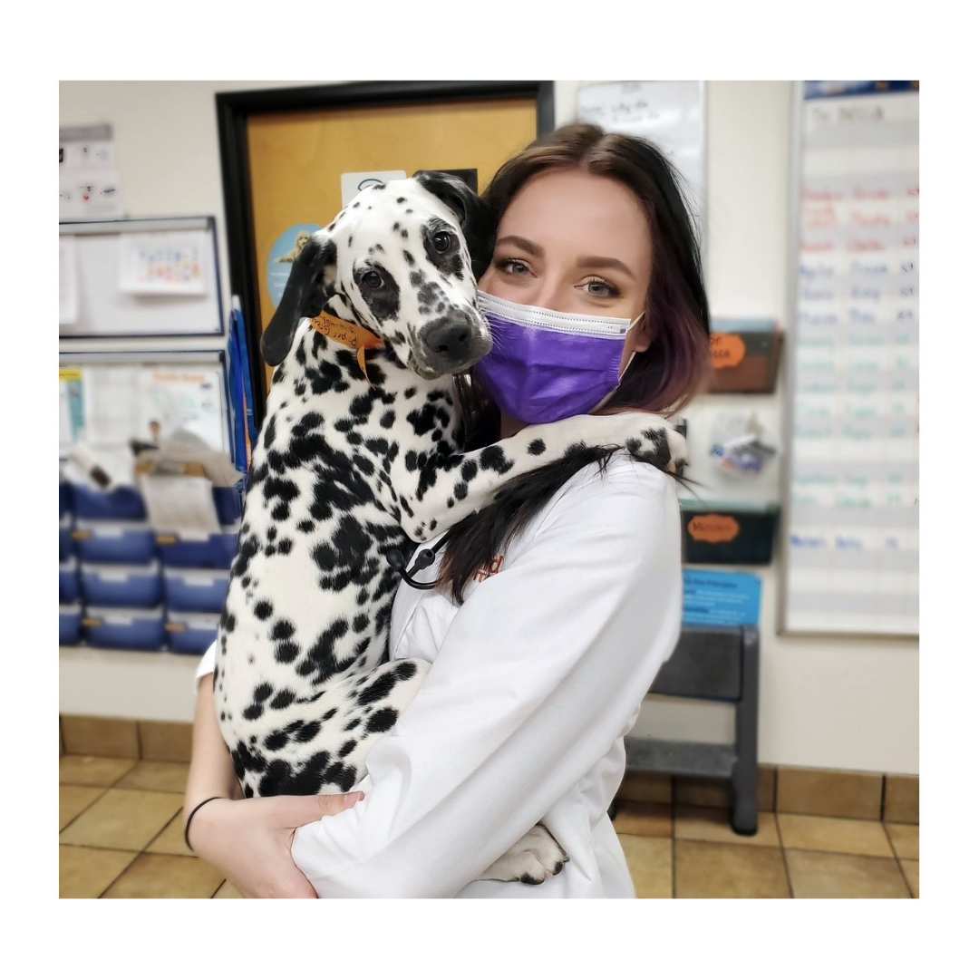 Dr. Morrison with a dog