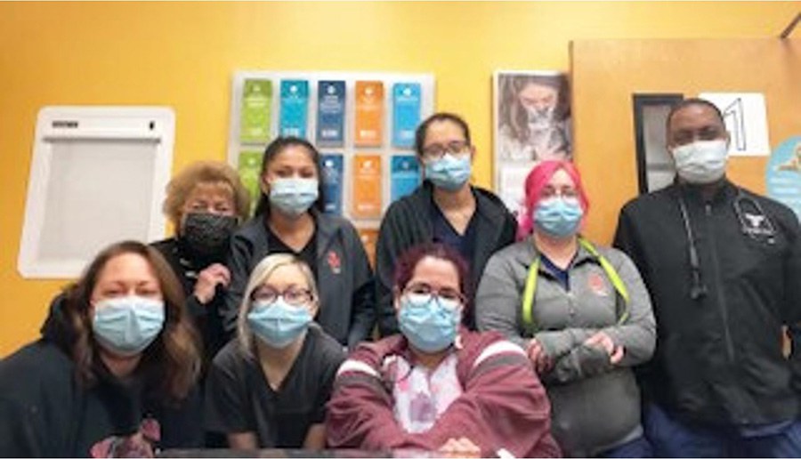 A group of associates at the Banfield Pet Hospital, Mesquite, TX