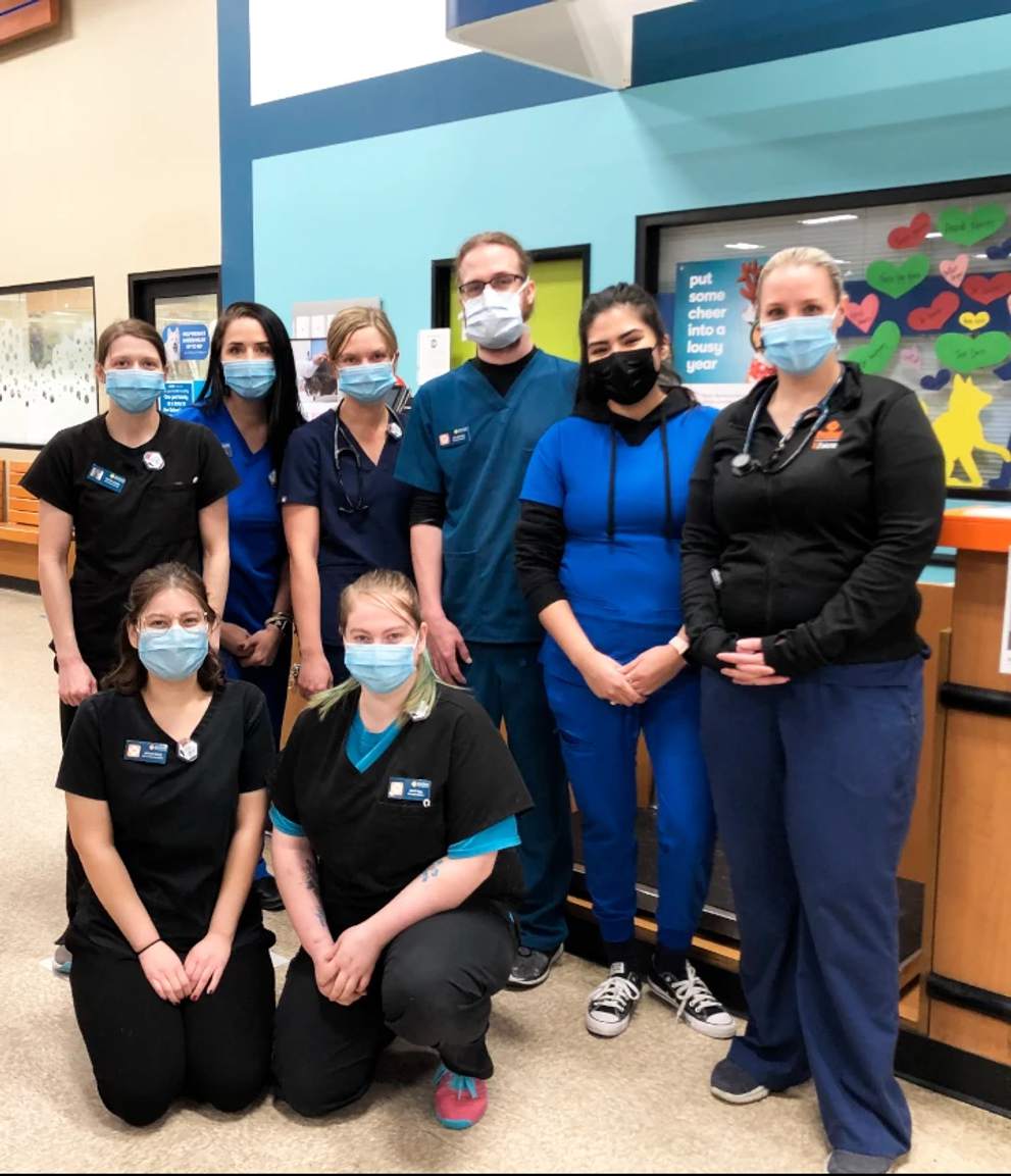 A group of associates at the Banfield Pet Hospital, Taylorsville, UT