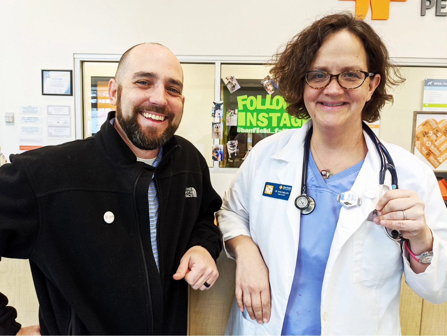 A couple of associates at the Banfield Pet Hospital, Raleigh Falls Pointe, NC